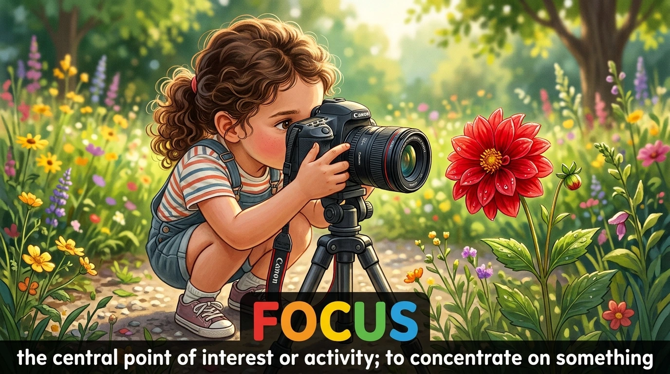 English Illustration for focus